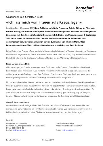 «Ich lass mich von Frauen aufs Kreuz legen» - Bernafon