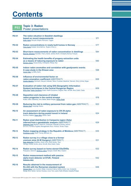 IRPA 2010 Proceedings: Contents - Third European IRPA Congress ...