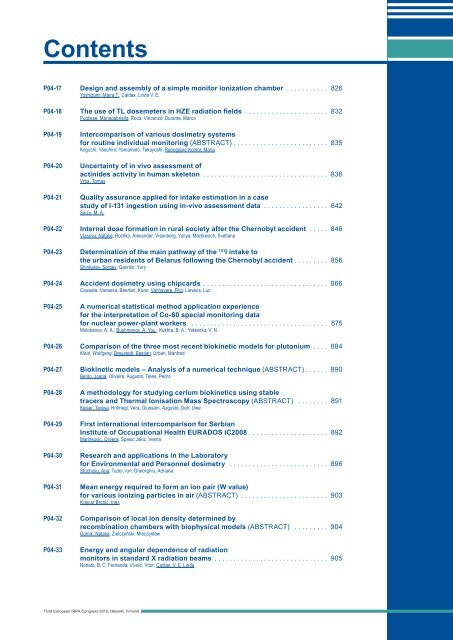 IRPA 2010 Proceedings: Contents - Third European IRPA Congress ...