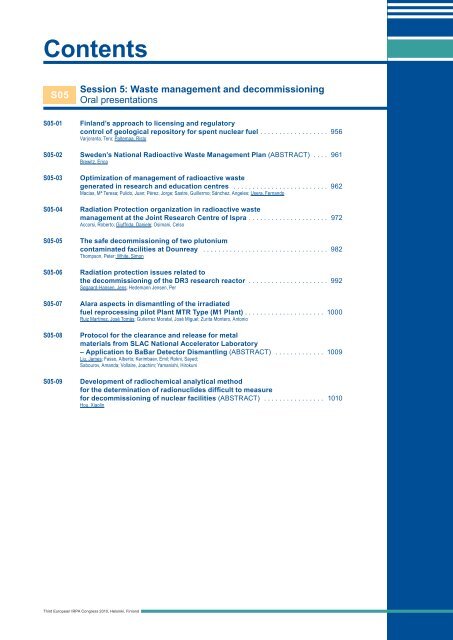 IRPA 2010 Proceedings: Contents - Third European IRPA Congress ...