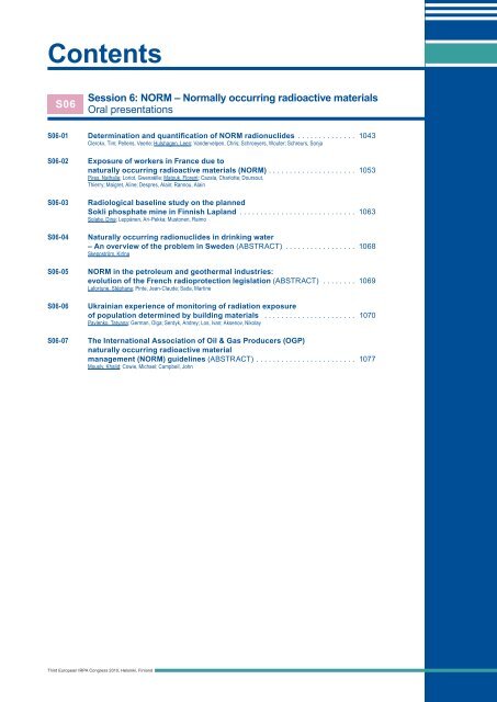 IRPA 2010 Proceedings: Contents - Third European IRPA Congress ...
