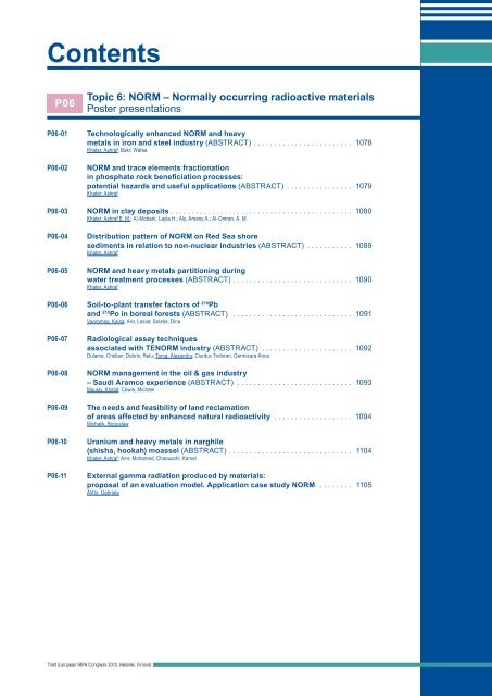 IRPA 2010 Proceedings: Contents - Third European IRPA Congress ...