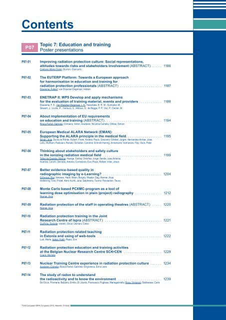 IRPA 2010 Proceedings: Contents - Third European IRPA Congress ...