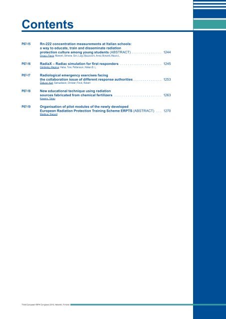 IRPA 2010 Proceedings: Contents - Third European IRPA Congress ...