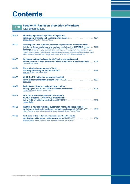 IRPA 2010 Proceedings: Contents - Third European IRPA Congress ...
