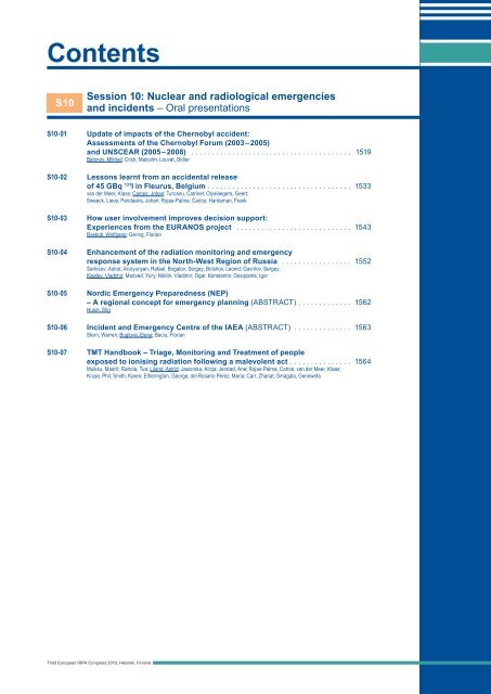 IRPA 2010 Proceedings: Contents - Third European IRPA Congress ...