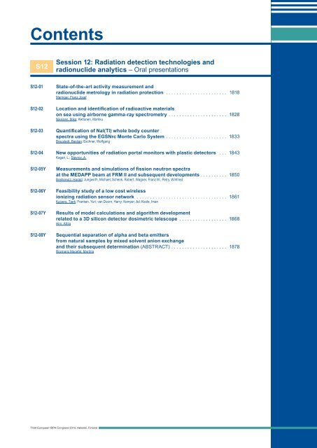 IRPA 2010 Proceedings: Contents - Third European IRPA Congress ...