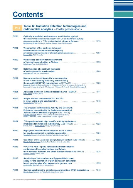 IRPA 2010 Proceedings: Contents - Third European IRPA Congress ...