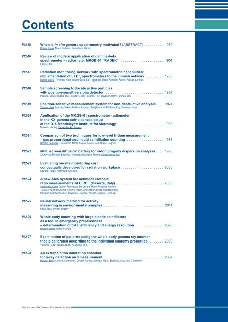 IRPA 2010 Proceedings: Contents - Third European IRPA Congress ...