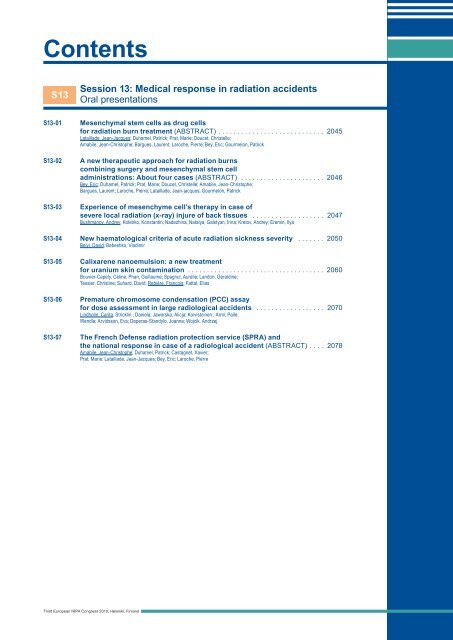 IRPA 2010 Proceedings: Contents - Third European IRPA Congress ...