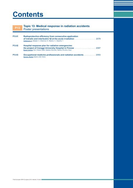 IRPA 2010 Proceedings: Contents - Third European IRPA Congress ...