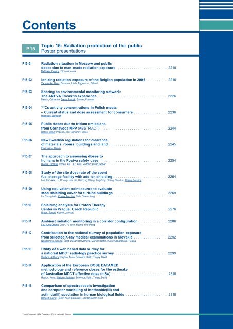 IRPA 2010 Proceedings: Contents - Third European IRPA Congress ...
