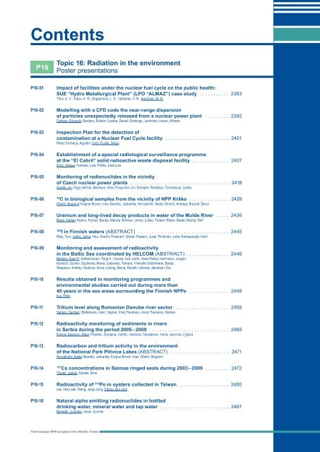IRPA 2010 Proceedings: Contents - Third European IRPA Congress ...