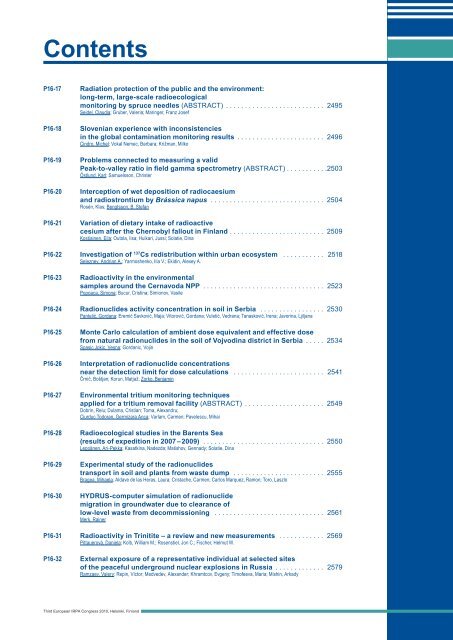 IRPA 2010 Proceedings: Contents - Third European IRPA Congress ...