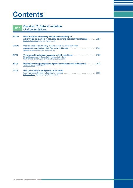 IRPA 2010 Proceedings: Contents - Third European IRPA Congress ...