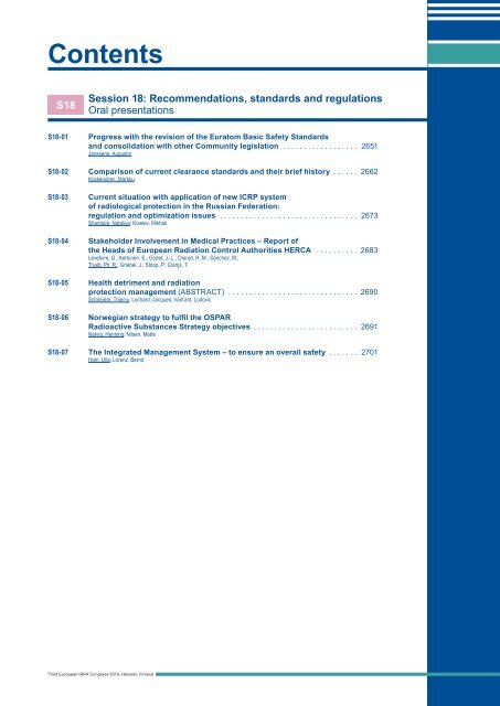 IRPA 2010 Proceedings: Contents - Third European IRPA Congress ...