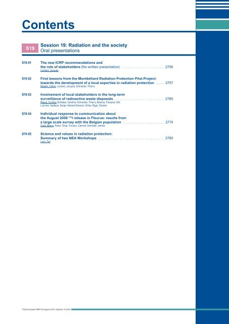 IRPA 2010 Proceedings: Contents - Third European IRPA Congress ...