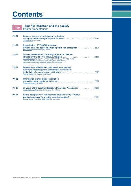 IRPA 2010 Proceedings: Contents - Third European IRPA Congress ...