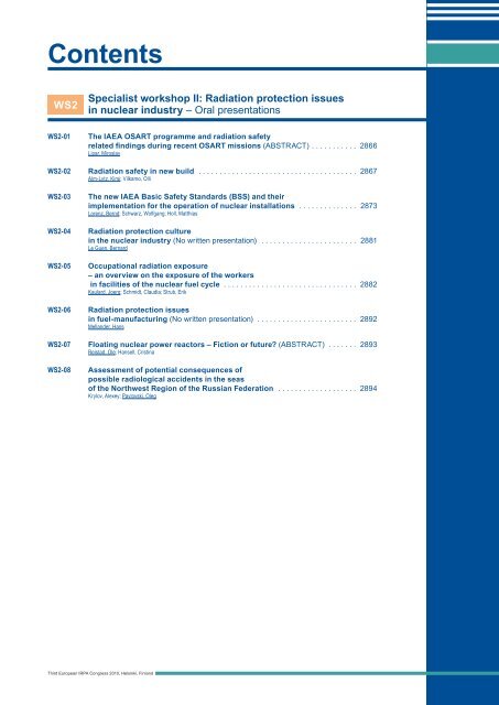 IRPA 2010 Proceedings: Contents - Third European IRPA Congress ...