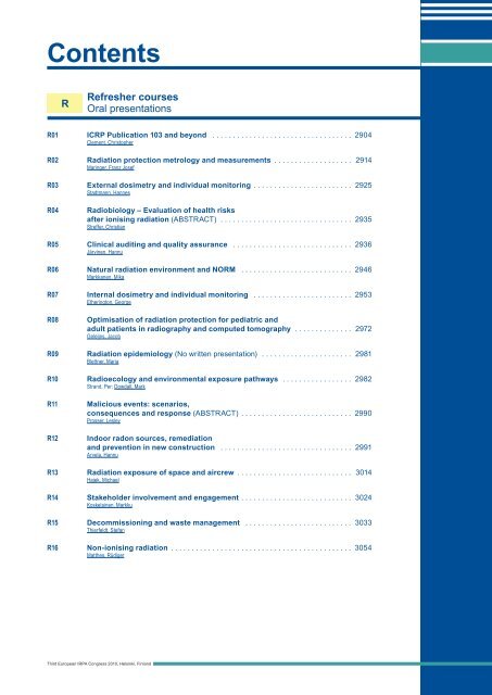 IRPA 2010 Proceedings: Contents - Third European IRPA Congress ...