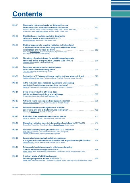 IRPA 2010 Proceedings: Contents - Third European IRPA Congress ...