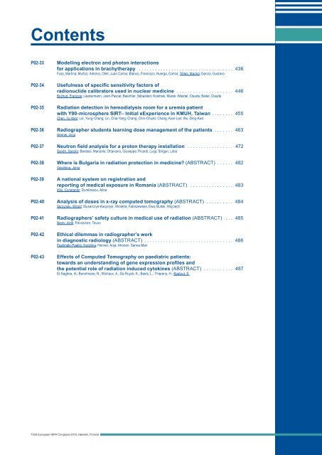 IRPA 2010 Proceedings: Contents - Third European IRPA Congress ...