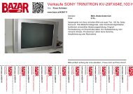 Verkaufe SONY TRINITRON KV-29FX64E,100 Hz - Bazar.at