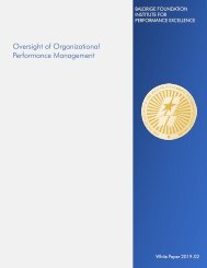 Baldrige White Paper Series 2019 - Organizational Performance Management