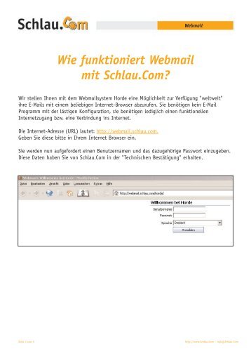 Wie funktioniert Webmail mit Schlau.Com? - VSE Net GmbH