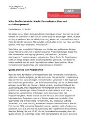 Mike Große-Loheide: Macht Fernsehen schlau und ... - GMK