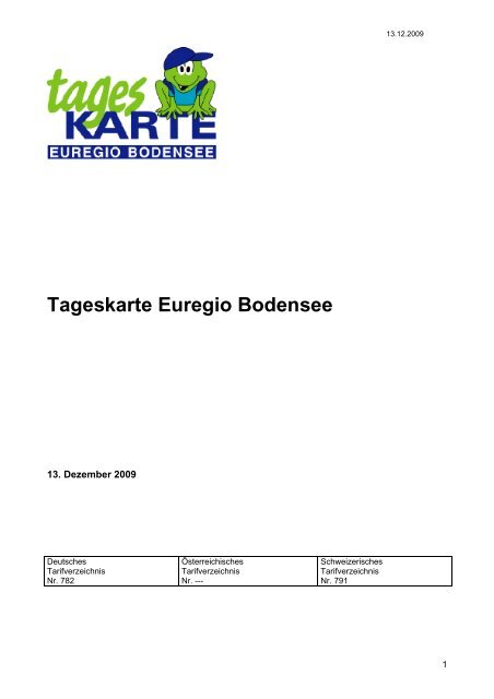 Tageskarte Euregio Bodensee - Euregiokarte