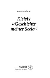 Kleists «Geschichte meiner Seele» - Verlag Josef Knecht