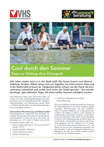 Umweltberatung – Cool durch den Sommer