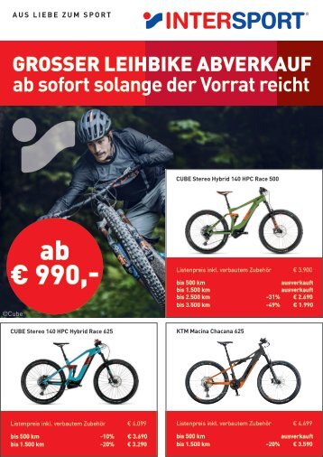 Flugblatt Leihbike Abverkauf