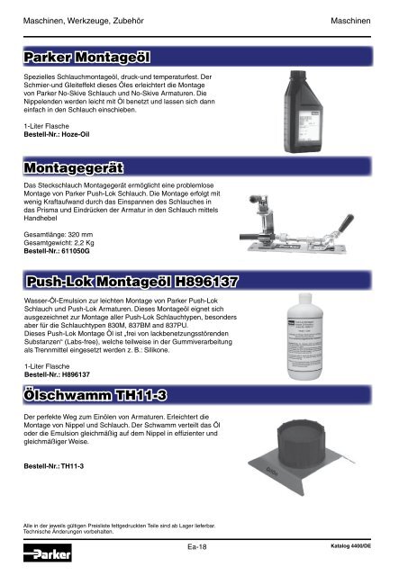 Hydraulik-Schlauch, Armaturen und Zubehör