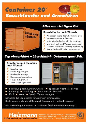 Container 20' Top eingerichtet übersichtlich ... - Heizmann AG