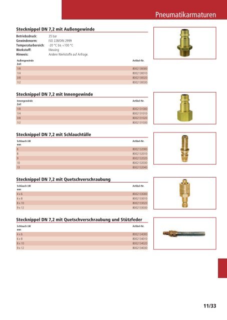 Schläuche und Armaturen Katalog