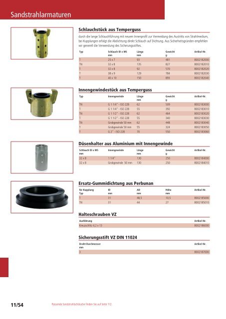 Schläuche und Armaturen Katalog