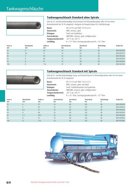 Schläuche und Armaturen Katalog