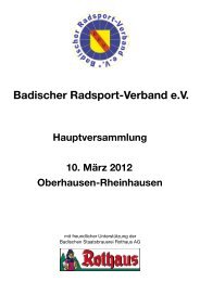 Jahresbericht 2011 - Badischer Radsportverband