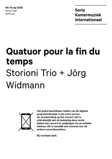 2020 09 16 Quatuor pour la fin du temps - Storioni Trio + Jörg Widmann
