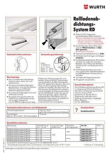 Rollladen ab- dichtungs- System RD