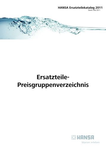 Ersatzteile- Preisgruppenverzeichnis - Hansa