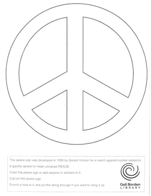 Peace symbol coloring sheet