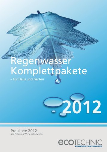 Preisliste 2012 - ecoTECHNIC GmbH & Co KG