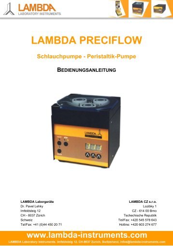 LAMBDA PRECIFLOW Peristaltik-Pumpen - Schlauchpumpen ...