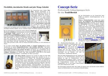 Concept-Serie Professionelle Schlauchpumpen-Serie für den Textil ...