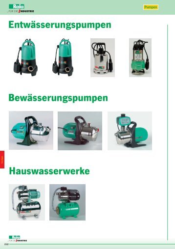 Entwässerungspumpen Bewässerungspumpen Hauswasserwerke