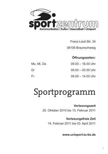 Kommunikation | Kultur | Gesundheit | Unisport - Technische ...