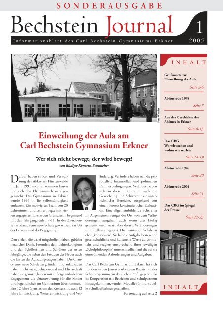 Einweihung der Aula am Carl Bechstein Gymnasium Erkner